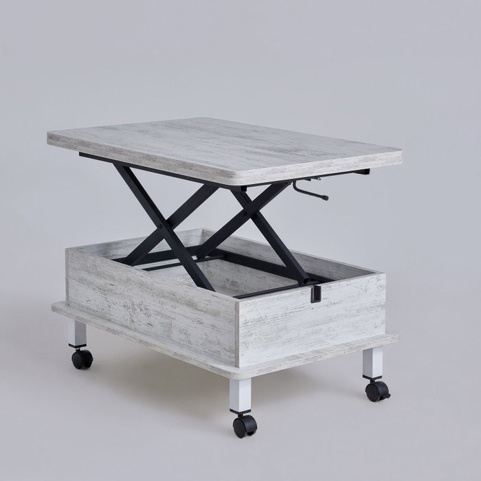 Hanah Home Helsinki Mesa de Café Blanco Antiguo